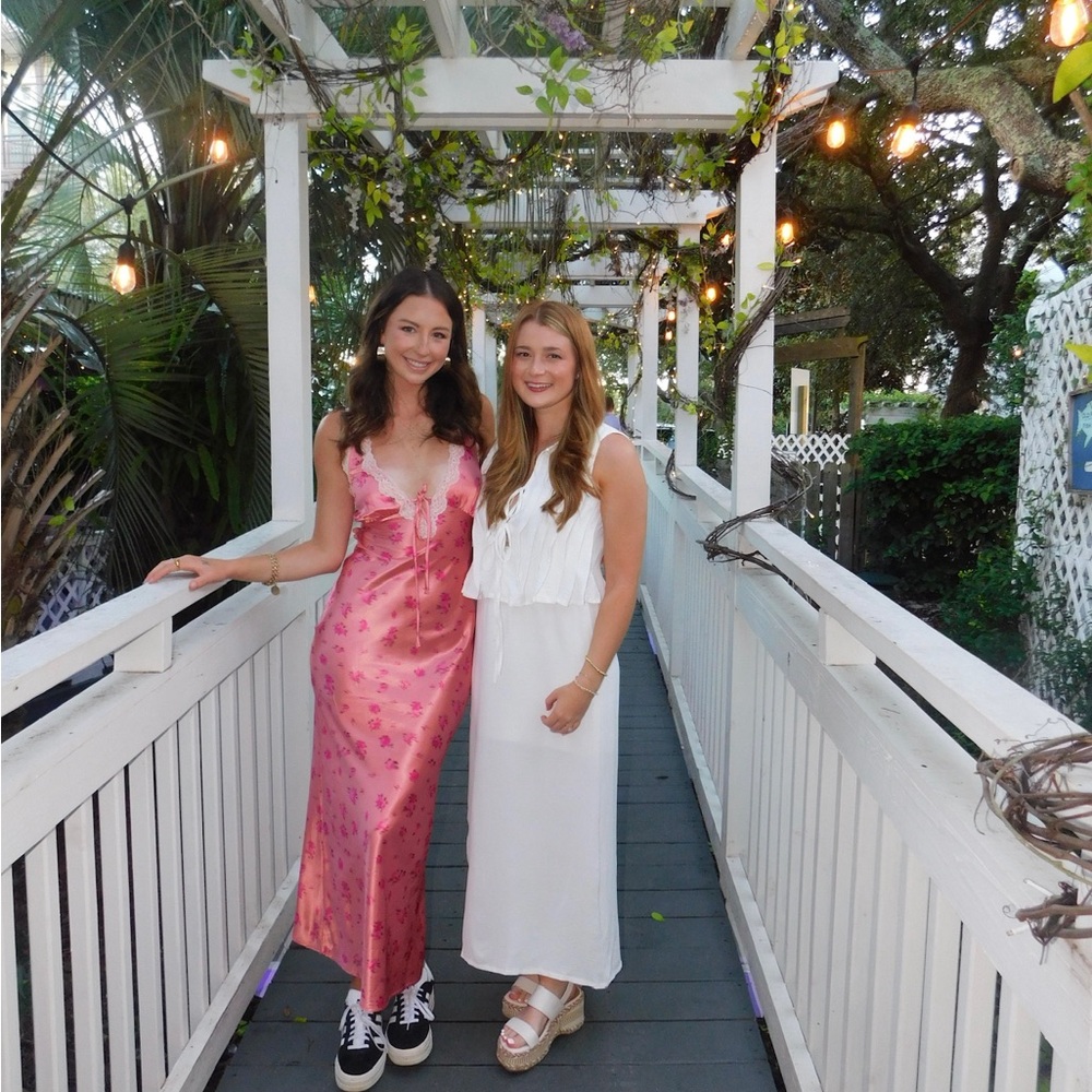 wild fable Pink Satin Floral Maxi Dress